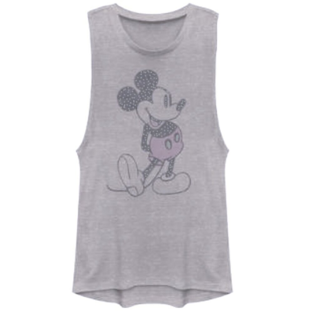 Women's Mickey & Friends Distressed Mickey Mouse Pose Festival Muscle Tee